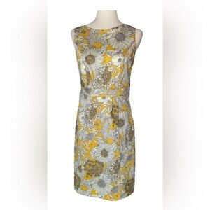 Liberty of London for Target Yellow Sunflower sheath-side zipper dress 
size 6